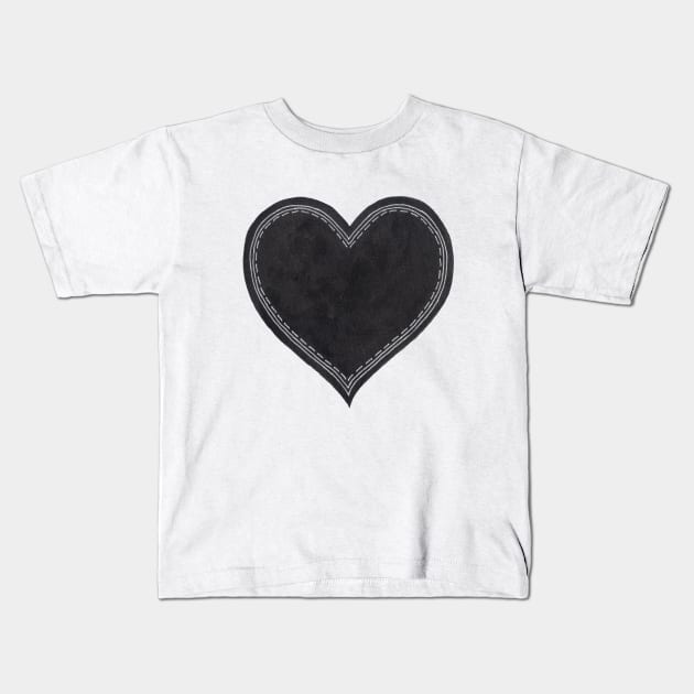 Black Ink Heart Kids T-Shirt by sallycummingsdesigns